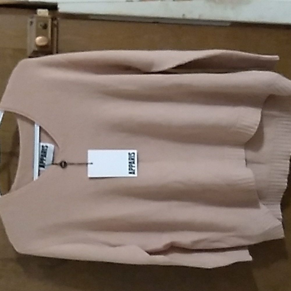 Tan sweater,  apparis brand,  one size fits most,  made in Italy